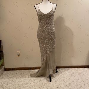 Sue Wong lightly beaded gown with matching beaded shawl